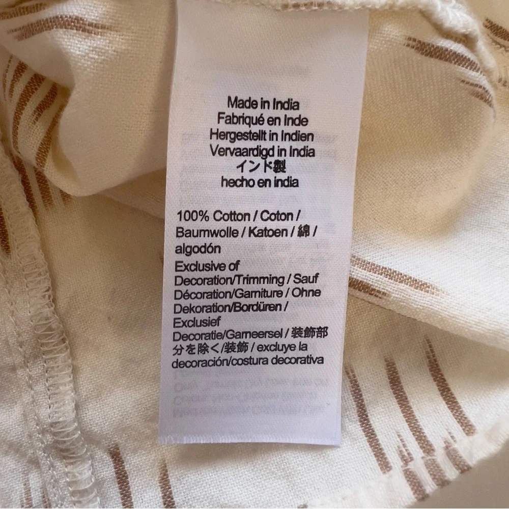 Madewell Cream Smocked Ruffle Straps Tank Top In Ikat Sz M - Picture 7 of 12
